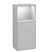 Шкафчик для ванной Villeroy & Boch Finion 41,8х93,6х27 см петли слева с подсветкой МДФ светло-серый матовый лак/белый матовый лак F520MTGJ