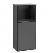 Шкафчик для ванной Villeroy & Boch Finion 41,8х93,6х27 см петли слева с подсветкой МДФ антрацит матовый лак/черный матовый лак F520PDGK