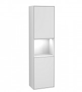 Пенал Villeroy & Boch Finion 41,8x151,6х27 см петли справа с подсветкой МДФ белый матовый лак/глянцевый белый лак F470GFMT