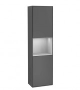 Пенал Villeroy & Boch Finion 41,8x151,6х27 см петли справа с подсветкой МДФ антрацит матовый лак/светло-серый матовый лак F470GJGK