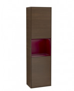 Пенал Villeroy & Boch Finion 41,8x151,6х27 см петлі праворуч з підсвічуванням ДСП шпон волоського горіха/півон матовий лак F470HBGN