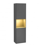 Пенал Villeroy & Boch Finion 41,8x151,6х27 см петлі праворуч з підсвічуванням антрацит матовий лак/золотий матовий лак F470HFGK