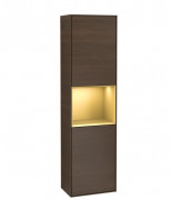 Пенал Villeroy & Boch Finion 41,8x151,6х27 см петлі праворуч з підсвічуванням ДСП шпон волоського горіха/золотий матовий лак F470HFGN
