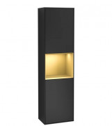 Пенал Villeroy & Boch Finion 41,8x151,6х27 см петли справа с подсветкой МДФ черный матовый лак/золотой матовый лак F470HFPD