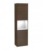 Пенал Villeroy & Boch Finion 41,8x151,6х27 см петлі праворуч з підсвічуванням ДСП шпон волоського горіха/білий матовий лак F470MTGN