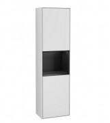 Пенал Villeroy & Boch Finion 41,8x151,6х27 см петли справа с подсветкой МДФ белый матовый лак/черный матовый лак F470PDMT