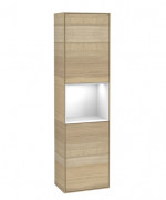 Пенал Villeroy & Boch Finion 41,8x151,6х27 см петлі праворуч з підсвічуванням ДСП шпон дуба/глянсовий білий лак F470GFPC