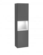 Пенал Villeroy & Boch Finion 41,8x151,6х27 см петлі праворуч з підсвічуванням МДФ антрацит матовий лак/глянсовий білий лак F470GFGK