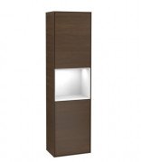 Пенал Villeroy & Boch Finion 41,8x151,6х27 см петли справа с подсветкой ДСП шпон грецкого ореха/глянцевый белый лак F470GFGN