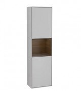 Пенал Villeroy & Boch Finion 41,8x151,6х27 см петли справа с подсветкой МДФ светло-серый матовый лак/грецкий орех шпон F470GNGJ