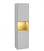 Пенал Villeroy & Boch Finion 41,8x151,6х27 см петли справа с подсветкой МДФ светло-серый матовый лак/золотой матовый лак F470HFGJ