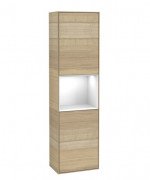 Пенал Villeroy & Boch Finion 41,8x151,6х27 см петли справа с подсветкой ДСП шпон дуба/глянцевый белый лак F470GFPC