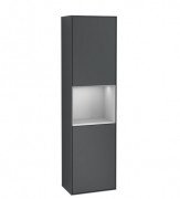 Пенал Villeroy & Boch Finion 41,8x151,6х27 см петли справа с подсветкой МДФ темно-синий матовый лак/светло-серый матовый лак F470GJHG