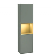 Пенал Villeroy & Boch Finion 41,8x151,6х27 см петли справа с подсветкой МДФ оливковый матовый лак/золотой матовый лак F470HFGM