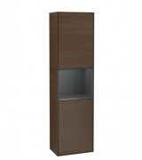 Пенал Villeroy & Boch Finion 41,8x151,6х27 см петли справа с подсветкой ДСП шпон грецкого ореха/темно-синий матовый лак F470HGGN