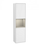 Пенал Villeroy & Boch Finion 41,8x151,6х27 см петли справа с подсветкой МДФ глянцевый белый лак/песок матовый лак F470HHGF