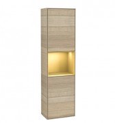 Пенал Villeroy & Boch Finion 41,8x151,6х27 см петли справа с подсветкой ДСП шпон дуба/золотой матовый лак F470HFPC