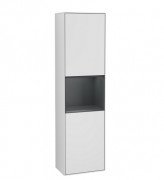 Пенал Villeroy & Boch Finion 41,8x151,6х27 см петли справа с подсветкой МДФ белый матовый лак/темно-синий матовый лак F470HGMT