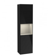 Пенал Villeroy & Boch Finion 41,8x151,6х27 см петли справа с подсветкой МДФ глянцевый черный лак/песок матовый лак F470HHPH