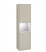 Пенал Villeroy & Boch Finion 41,8x151,6х27 см петли справа с подсветкой МДФ песок матовый лак/белый матовый лак F470MTHH