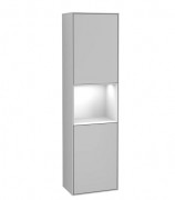 Пенал Villeroy & Boch Finion 41,8x151,6х27 см петлі праворуч з підсвічуванням МДФ світло-сірий матовий лак/глянсовий білий лак G470GFGJ