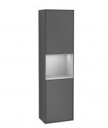 Пенал Villeroy & Boch Finion 41,8x151,6х27 см петлі праворуч з підсвічуванням МДФ антрацит матовий лак/світло-сірий матовий лак G470GJGK