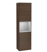 Пенал Villeroy & Boch Finion 41,8x151,6х27 см петли справа с подсветкой ДСП шпон грецкого ореха/светло-серый матовый лак G470GJGN