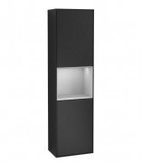 Пенал Villeroy & Boch Finion 41,8x151,6х27 см петли справа с подсветкой МДФ черный матовый лак/светло-серый матовый лак G470GJPD