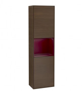 Пенал Villeroy & Boch Finion 41,8x151,6х27 см петлі праворуч з підсвічуванням ДСП шпон волоського горіха/півон матовий лак G470HBGN