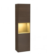 Пенал Villeroy & Boch Finion 41,8x151,6х27 см петли справа с подсветкой ДСП шпон грецкого ореха/золотой матовый лак G470HFGN