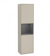 Пенал Villeroy & Boch Finion 41,8x151,6х27 см петлі з підсвічуванням МДФ пісок матовий лак/антрацит матовий лак G470GKHH