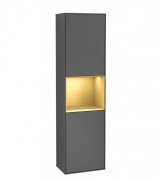 Пенал Villeroy & Boch Finion 41,8x151,6х27 см петли справа с подсветкой МДФ антрацит матовый лак/золотой матовый лак G470HFGK