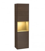 Пенал Villeroy & Boch Finion 41,8x151,6х27 см петлі праворуч з підсвічуванням ДСП шпон волоського горіха/золотий матовий лак G470HFGN