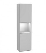 Пенал Villeroy & Boch Finion 41,8x151,6х27 см петли справа с подсветкой МДФ светло-серый лак/белый матовый лак G470MTGJ