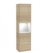 Пенал Villeroy & Boch Finion 41,8x151,6х27 см петли слева с подсветкой ДСП шпон дуба/глянцевый белый лак G470GFPC