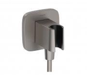 Шланговое подсоединение Hansgrohe FixFit Q с держателем для душа пластик черный хром шлифованный 26887340