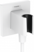 Шланговое подсоединение Hansgrohe FixFit E с держателем для душа пластик белый матовый 26889700