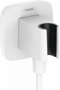 Шланговое подсоединение Hansgrohe FixFit Q с держателем для душа пластик белый матовый 26887700