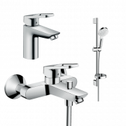 Комплект змішувачів для ванної Hansgrohe Logis Loop 3 в 1 з душовим набором хром 1062019