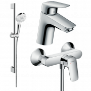 Комплект змішувачів для ванної Hansgrohe Logis 3 в 1 з душовим набором хром 20200006