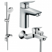 Комплект змішувачів для ванної Hansgrohe Logis 3 в 1 з душовим набором хром 20200008