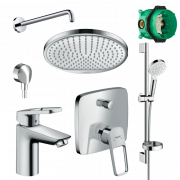 Душевая система скрытого монтажа Hansgrohe Logis Loop с смесителем для раковины хром 1122019