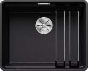 Мийка для кухні Blanco Etagon 500-F 52,7х42,7 см SILGRANIT PuraDur® чорний 526349
