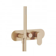 Змішувач для душу Ravak Eleganta на 3 споживача з душовим набором рожеве матове золото X070370