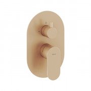 Смеситель для душа Ravak Eleganta встраиваемый на 2 потребителя розовое золото матовое X070375