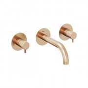 Змішувач для раковини Ravak Espirit настінний двоважільний рожеве золото матове X070350