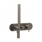Смеситель для душа Ravak Espirit на 2 потребителя с душевым набором графит матовый X070324