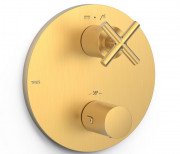 Термостат для душа Tres Mont Blanc встраиваемый одновентильный матовое золото 28325001OM