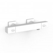 Термостат для душу Tres Over-wall настінний двовентильний матовий білий 19016406BM