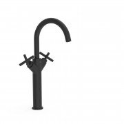 Смеситель для раковины Tres Mont Blanc двухвентильный матовый черный 28380301NM